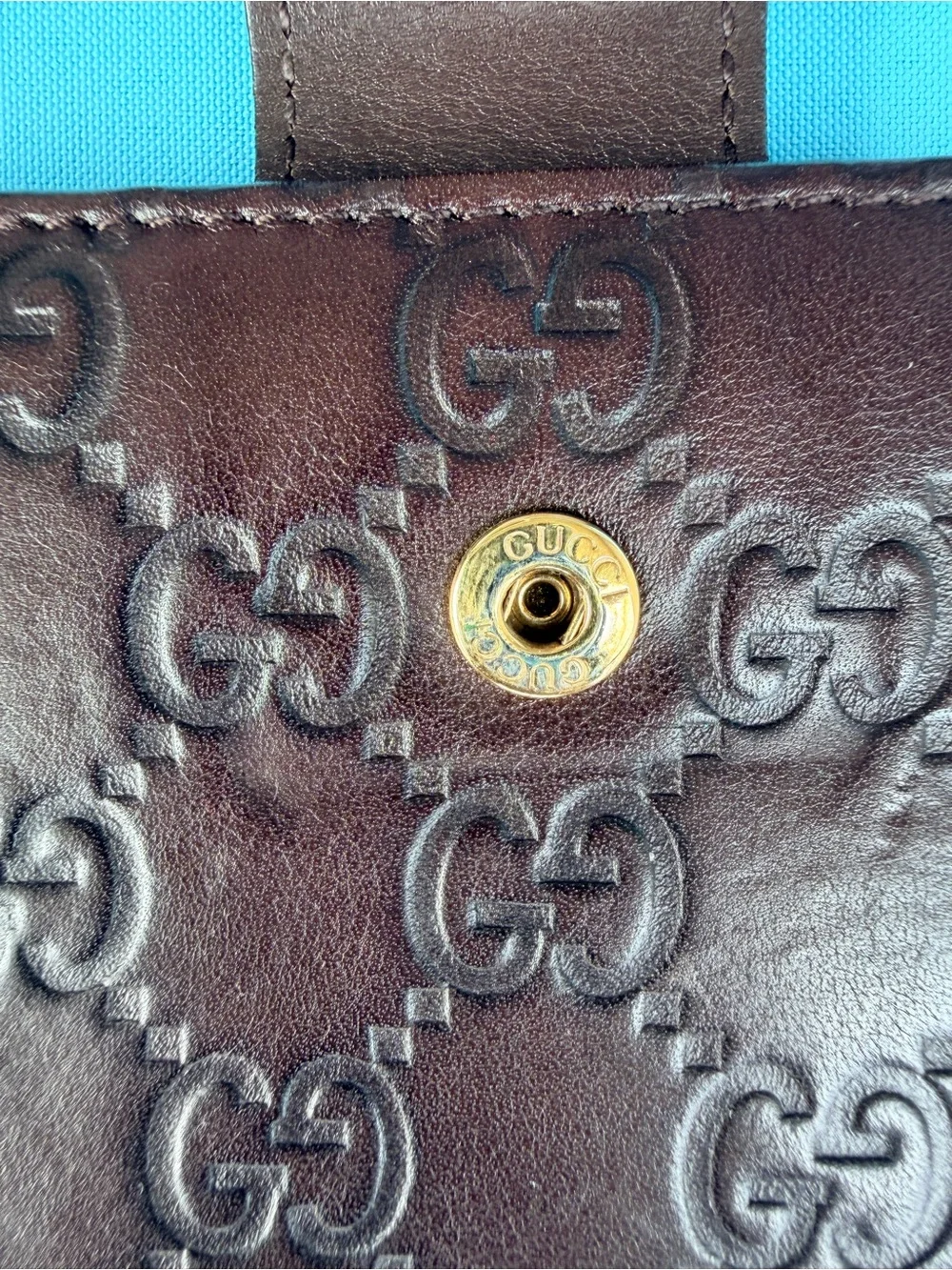 Gucci Dark Brown Embossed GG Leather Continental Wallet AUTHENTIC